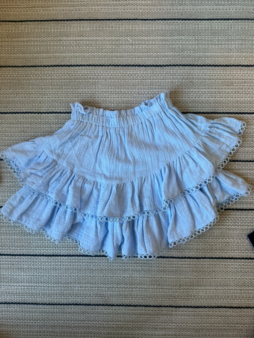 bishop + young Light Blue Tiered Ruffle Skirt